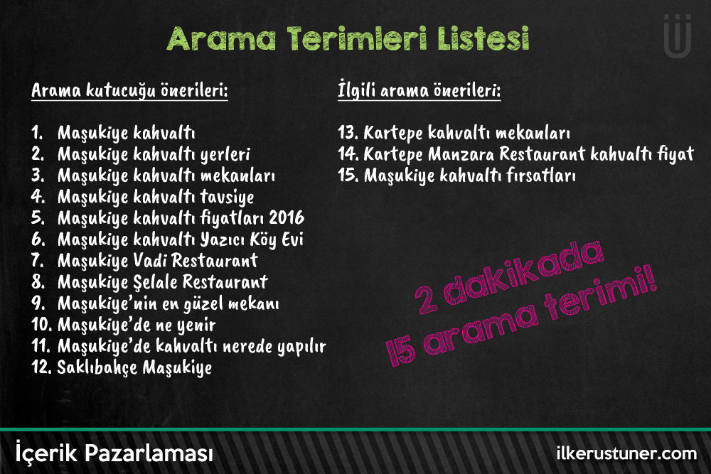 hedef kitle arama terimleri listesi